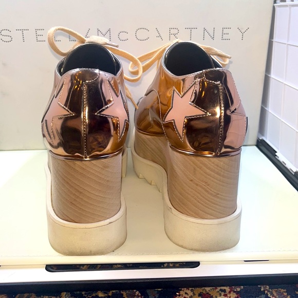 Stella McCartney Women's Elyse Star Cutout Wedge pink stars platforms 5.5-6 - Picture 13 of 16